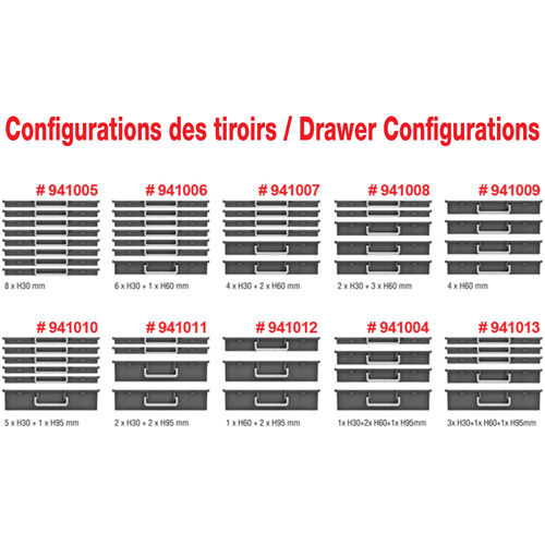 Coffre &agrave; outils mobile avec tiroirs, 4 tiroirs, 22-4/5" la x 15" p x 18" h, Noir Cam Industrial