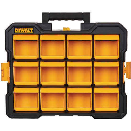 Flip-Bin Organizer, 3-7/8" W x 17-3/4" D x 13-7/8" H, Black/Yellow Cam Industrial