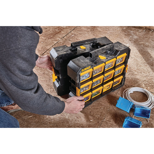 Flip-Bin Organizer, 3-7/8" W x 17-3/4" D x 13-7/8" H, Black/Yellow Cam Industrial