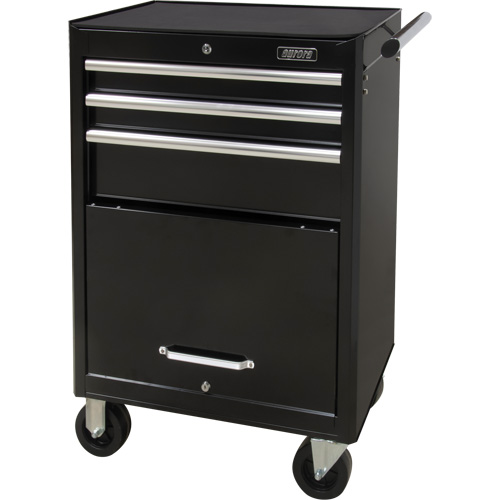 Industrial Tool Cart, 3 Drawers, 29-4/5" W x 21-1/5" D x 38-4/5" H, Black Cam Industrial