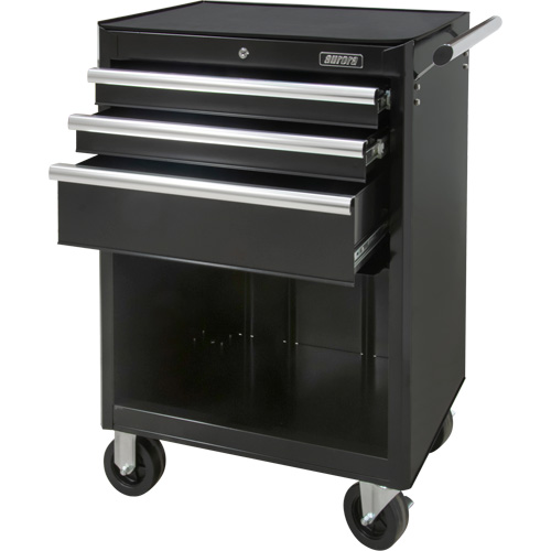 Industrial Tool Cart, 3 Drawers, 29-4/5" W x 21-1/5" D x 38-4/5" H, Black Cam Industrial