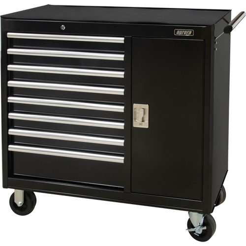 Industrial Tool Cart, 8 Drawers, 44-3/10" W x 21-1/10" D x 36-7/10" H, Black Cam Industrial