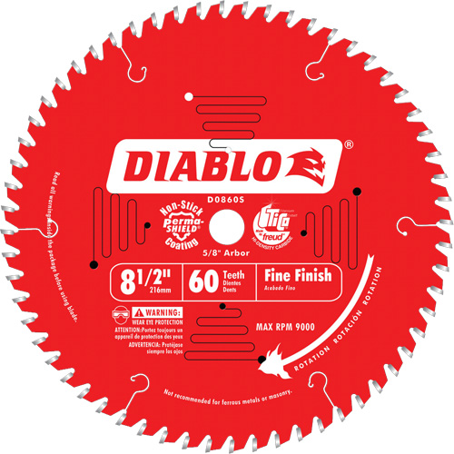 Lames de scie pour entrepreneur - Lames de scie finition fine, 8-1/2", 60 dents, Pour Bois Cam Industrial
