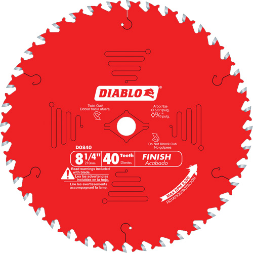 Lames de scie pour entrepreneur - Lames de scie finition, 8-1/4", 40 dents, Pour Bois Cam Industrial