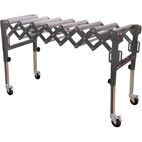 Extendable & Flexible Conveyor Roller Tables, 20" W x 52" L, 300 lbs. per lin. Ft. Capacity Cam Industrial