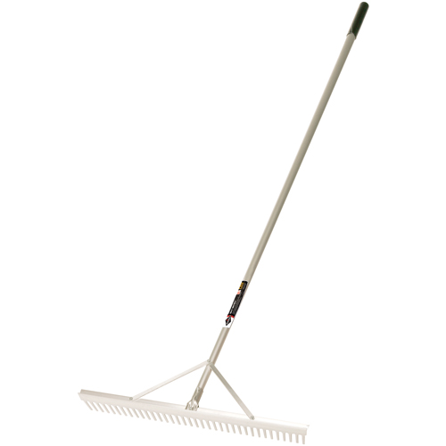 Pro Level Rakes, Aluminum Handle, 36" W, Aluminum Blade, 36 Tines Cam Industrial