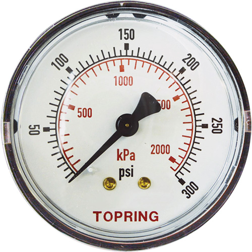Replacement Pressure Gauge, 2" , 0 - 175 psi, Back Mount, Analogue Cam Industrial