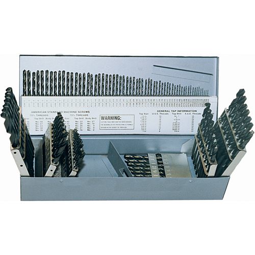 Jeux de forets, 115 morceaux, Acier rapide Cam Industrial