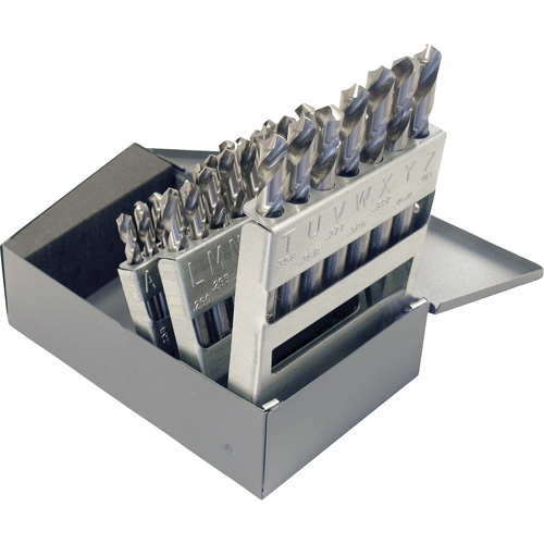 Jeux de forets CLEVELAND, 26 morceaux, Acier rapide Cam Industrial