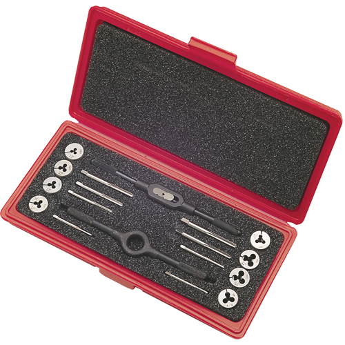 Tap & Die Sets with Production Hand Taps and Carbon Steel Round Adjustable Dies, 8 Pieces Cam Industrial