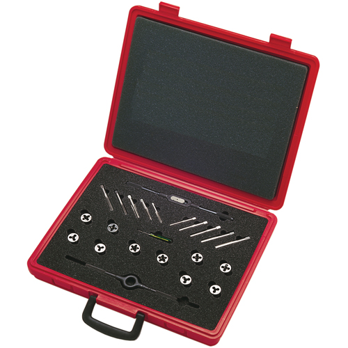 Tap & Die Sets with Production Hand Taps and Carbon Steel Round Adjustable Dies, 20 Pieces Cam Industrial