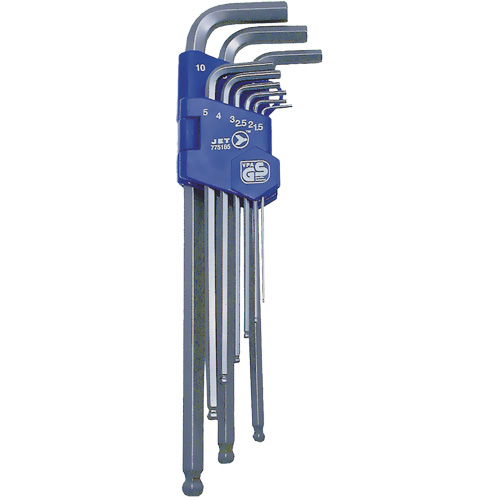 JBHK-9XLM Extra Long Ball Nose Hex Key Set, 9 Pcs., Metric Cam Industrial