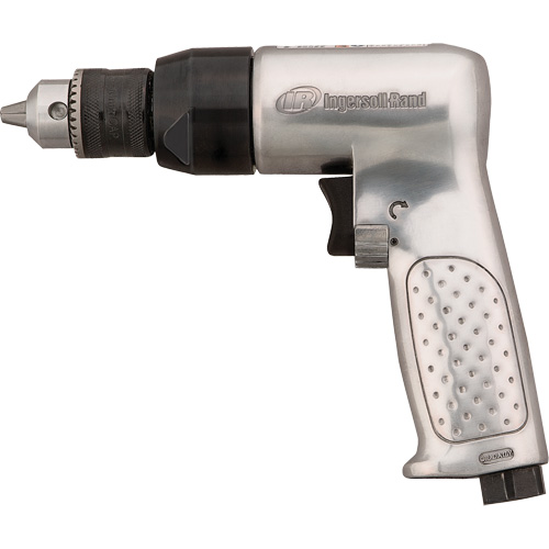 Perceuse pneumatique r&eacute;versible, 4 pi³/min, 1/4" NPTF, 93 dBA, 3/8" mandrin, Avec cl&eacute; Cam Industrial