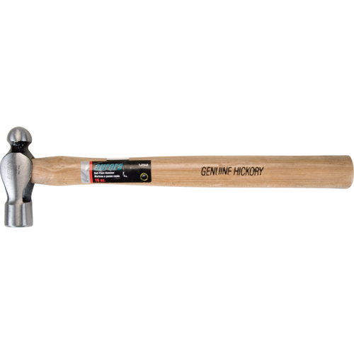Ball Pein Hammer, 16 oz. Head Weight, Plain Face, Wood Handle Cam Industrial