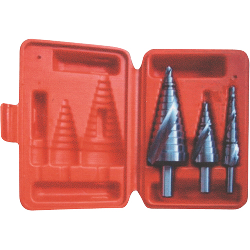 Step Drill Set, 3 Pieces, High Speed Steel Cam Industrial