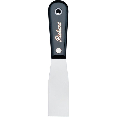 Putty Knife Stiff, Steel Blade, 1-1/4" Wide, Polypropylene Handle Cam Industrial