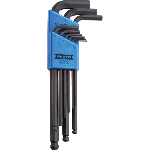 Round Head Hex Key Set, 9 Pcs., Metric Cam Industrial