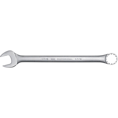 Combination Wrench, 12 Point, 1-7/16", Satin Finish Cam Industrial