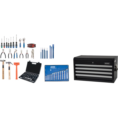 Ensemble d'outils de d&eacute;part avec coffre en acier, 70 morceaux Cam Industrial