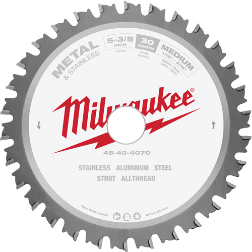 MetalTech Circular Saw Blade, 5-3/8", 30 Teeth, Metal Use Cam Industrial
