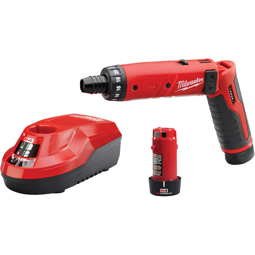 Ensemble tournevis hexagonaux M4, 1/4", 4 V, 44 lb-po couple max., Lithium-ion bloc-pile Cam Industrial