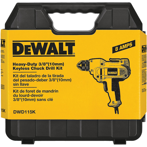 VSR Mid-Handle Drill, 3/8" Chuck, 8 A, 120 V, 0-2500 RPM, Keyless Chuck Cam Industrial