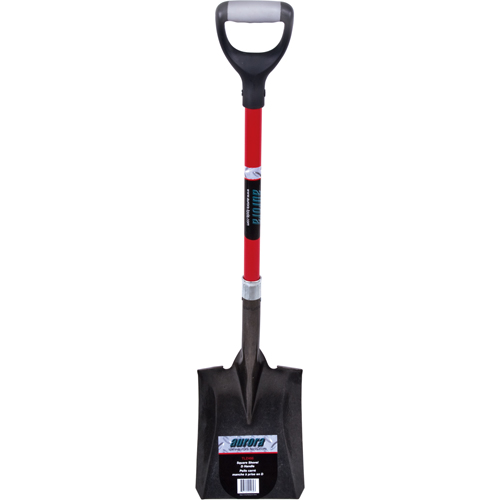 Heavy-Duty Square Shovel, Fibreglass, Carbon Steel Blade, D-Grip Handle, 29-1/2" Long Cam Industrial
