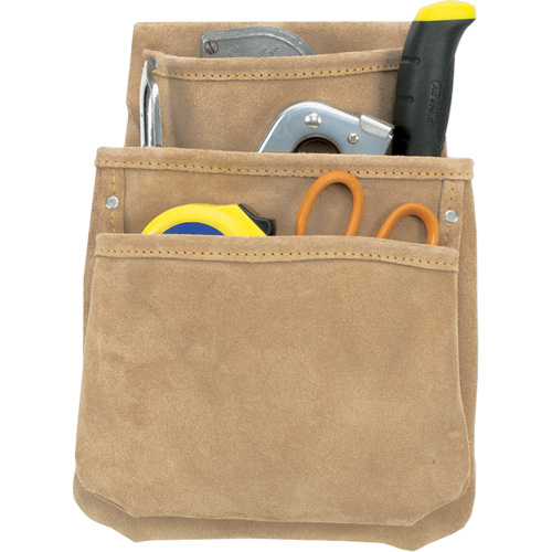 Drywall Pouches, Multiple Tool Holder, Leather, 3 Pockets Cam Industrial