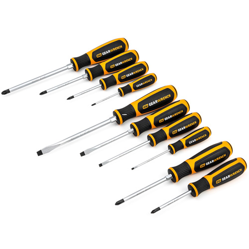 Phillips&reg;/Slotted/Pozidriv&reg; Dual Material Screwdriver Set, 10 Pcs. Cam Industrial