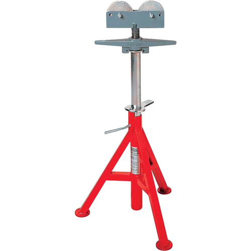 Roller Head  High Pipe Stand #RJ-99, 82-140 cm Height Adjustment, 12" Max. Pipe Capacity, 1000 lbs. Max. Weight Capacity Cam Industrial