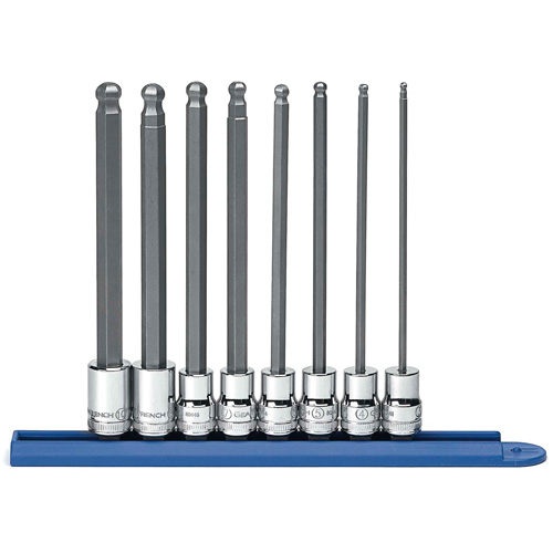 Long Ball End Metric Socket Set, Hex, 3/8" Drive, 8 Pcs Cam Industrial