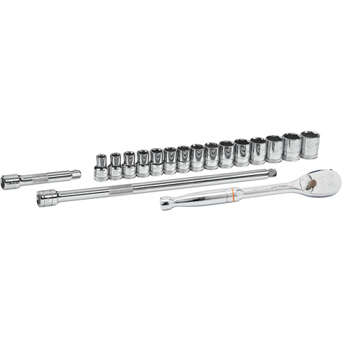 Jeu d'outils pour m&eacute;caniciens m&eacute;triques &agrave; 6 points, 18 Mcx, Prise de 1/2" Cam Industrial
