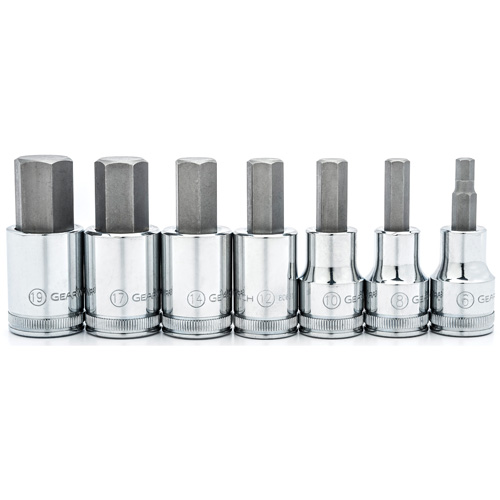 Jeu de douilles &agrave; embout m&eacute;triques, Hexagonale, Prise 1/2", 7 mr Cam Industrial