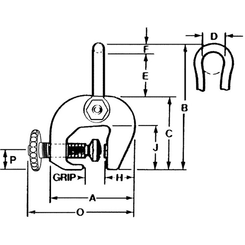 SAC Plate Clamp, 12000 lbs. (6 tons), 0" - 3" Jaw Opening Cam Industrial