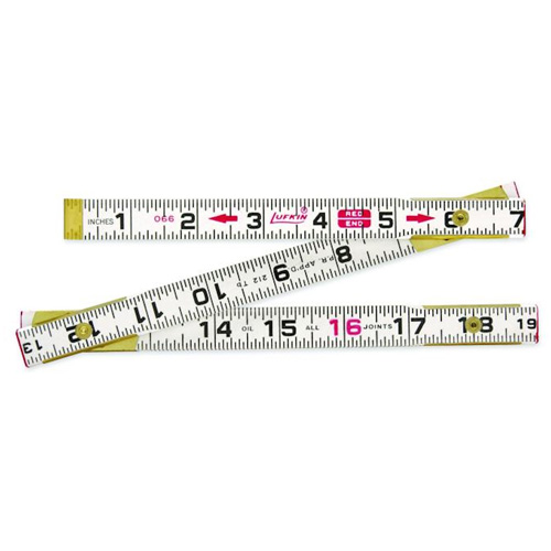 Red End&reg; Rule, 2 m L, Wood, 1 mm Graduations Cam Industrial