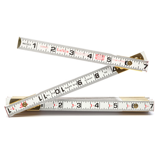 Folding Wood Rule, 6' L, Wood, 1/6" Graduations Cam Industrial