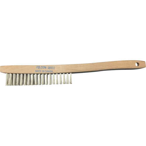 Brosses de nettoyage &agrave; manche recourb&eacute;, Acier inoxydable, 4 x 19 rangs de fils, Longueur 14" Cam Industrial