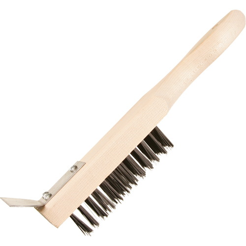 Brosse de nettoyage avec racloir, Acier, 5 x 13 rangs de fils, Longueur 11-3/8" Cam Industrial