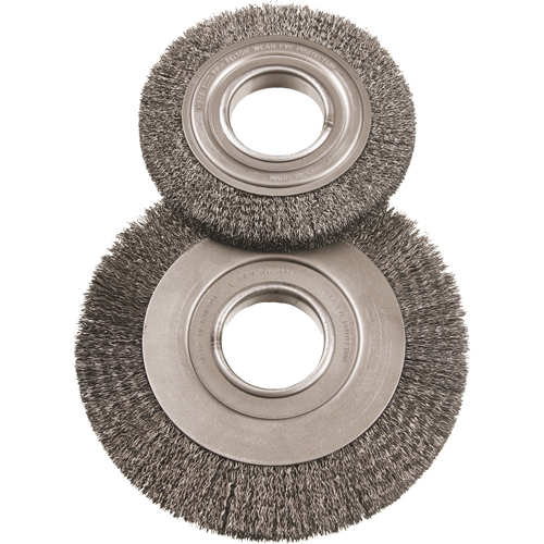 8" Major Wire Wheel Brushes, 8" Dia., 0.014" Fill, 2" Arbor Cam Industrial