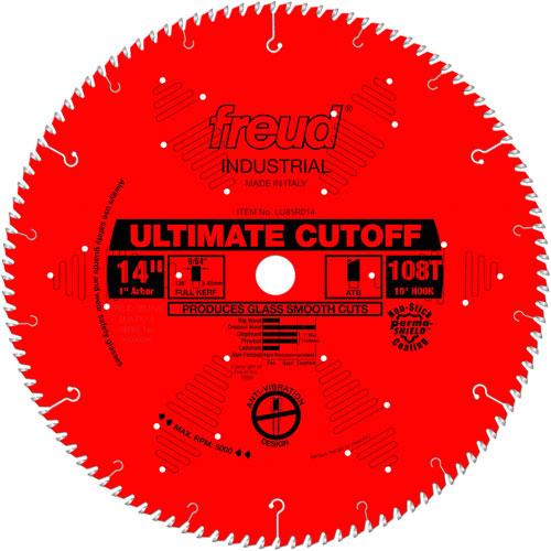 TCS Industrial Saw Blade - Crosscut & Finishing, 14", 108 Teeth, Wood Use Cam Industrial