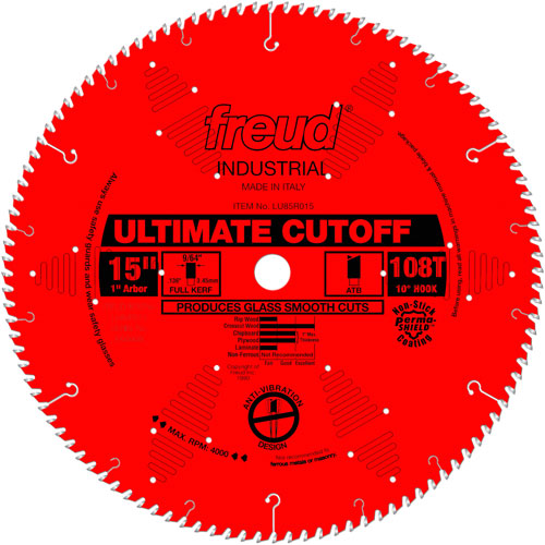 TCS Industrial Saw Blade - Crosscut & Finishing, 15", 108 Teeth, Wood Use Cam Industrial