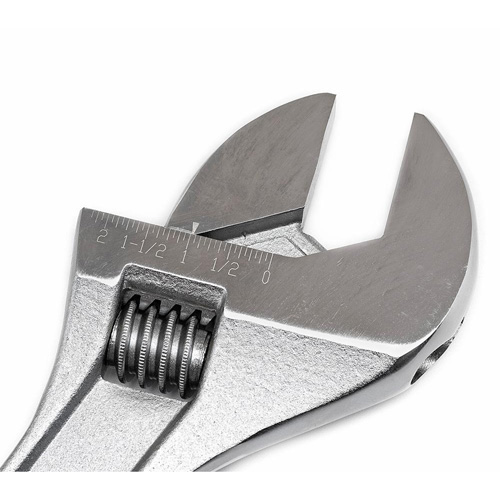 Adjustable Tapered Handle Wrench - Carded, 18" L, 2-1/16"/53 mm Max Width, Chrome/Polished Cam Industrial