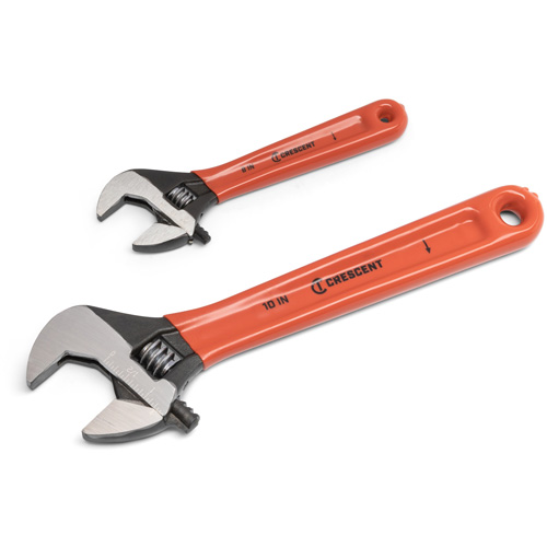 Black Oxide Wrench Set with Cushion Grips, Adjustable, 2 Pieces, Imperial and Metric Cam Industrial