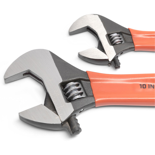 Black Oxide Wrench Set with Cushion Grips, Adjustable, 2 Pieces, Imperial and Metric Cam Industrial