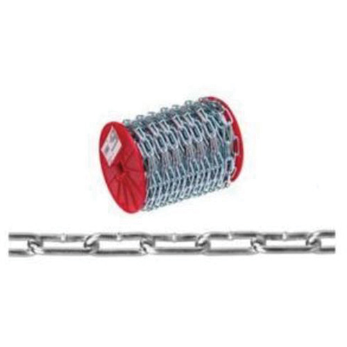 Straight Link Coil Chain, Low Carbon Steel, #4 x 100' (30.4 m) L, 205 lbs. (0.1025 tons) Load Capacity Cam Industrial