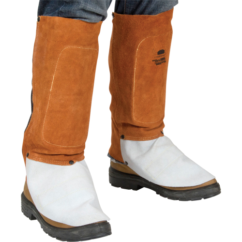 Leather Spats, 14" L, Lava Brown Cam Industrial