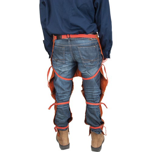 Leather Split Leg Apron & Chaps, 40" L, Lava Brown Cam Industrial