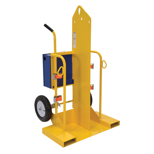Chariot pour chalumeau et bouteille de soudage, Roues Pneumatique, Base de 24" la x 19-1/2" lo, 500 lb Cam Industrial
