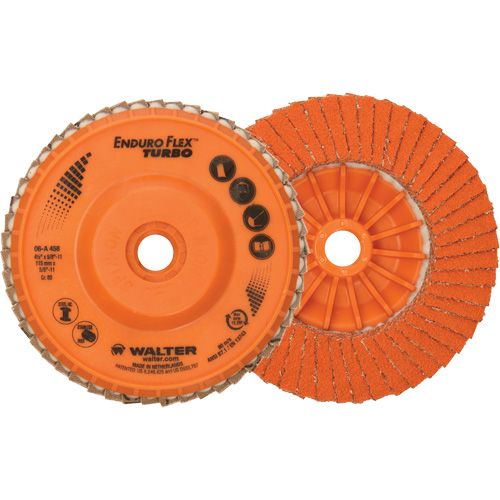 Disque &agrave; lamelles Enduro-Flex Turbo, 4-1/2" x 5/8"-11, Type 27S, Grain 80, C&eacute;ramique Cam Industrial