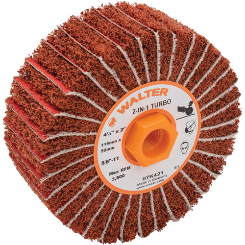 Tambours turbo Two-In-One, 4-1/2" dia. x 2" la, 5/8"-11 Arbre, Grain 60 Cam Industrial